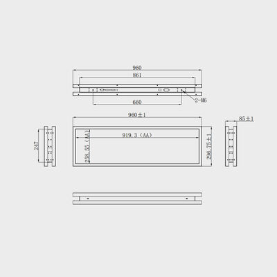 37.6 Pulgada Display tipo barra tela de dois lados Estação de autocarro Aplicação Solução ao ar livre