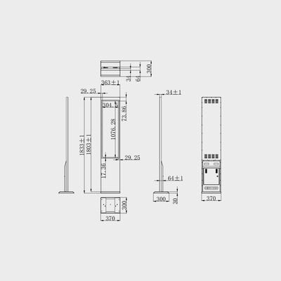 43.9 polegadas Tipo de barra TFT Display Máquina HMI Display comercial Suporte Shopping Mall